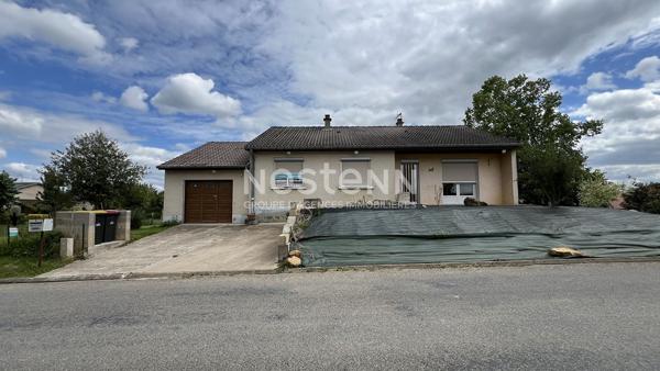 EVRES : Maison de plain pied, 4 pièces, 3 chambres, garage et jardin