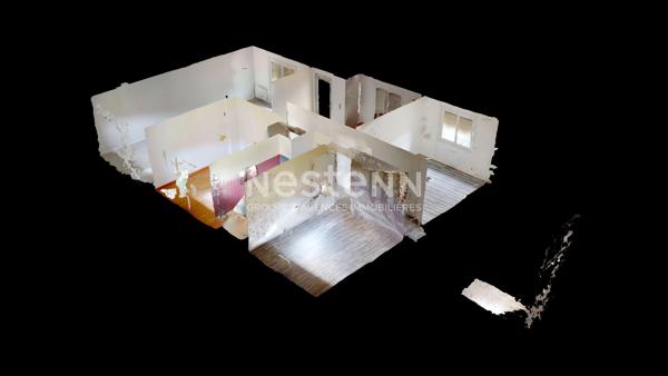 EVRES : Maison de plain pied, 4 pièces, 3 chambres, garage et jardin