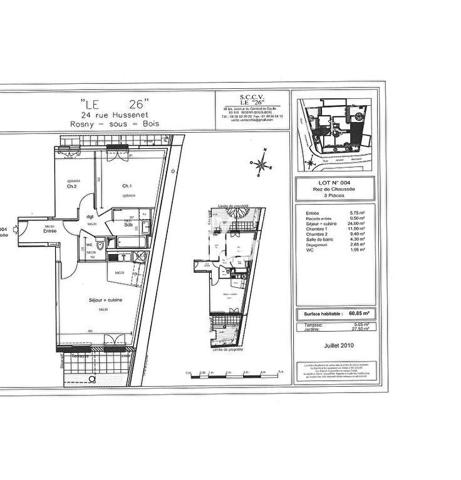 Appartement Rosny Sous Bois 3 pièce(s) 60.85 m2