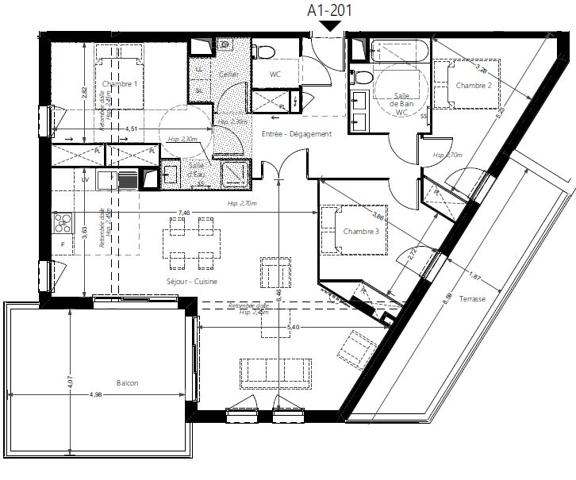 Appartement T4 - Triple exposition - Terrasse - Parking - Livré