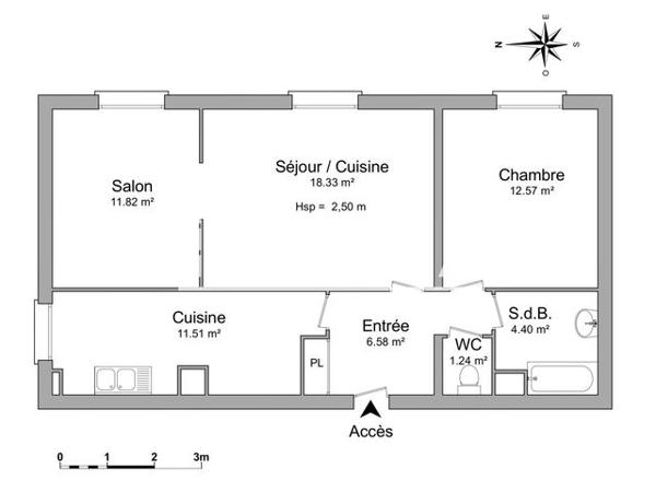Location Appartement 3 pièces 66.45 m² - 3 RUE DES PLANTES Metz 57000
