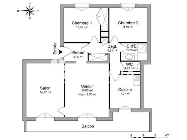 Location Appartement 3 pièces 69.9 m² - 48 AVENUE DES DEUX ROUTES Avignon 84000