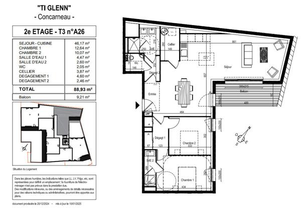 TI GLENN-26 - UN PROGRAMME NEUF AU COEUR DE CONCARNEAU - APPARTEMENT T3 88.93 M²