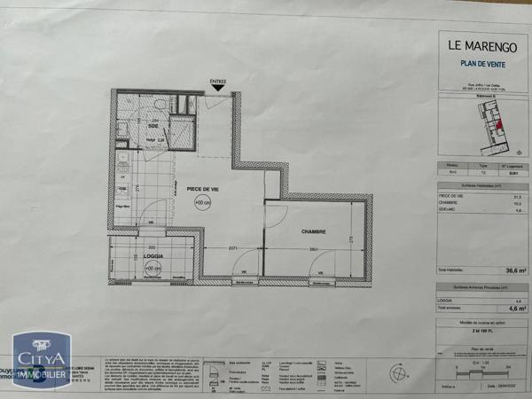 Appartement à louer 2 pièces 36.6m²