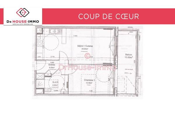 Appartement à vendre 2 pièces de 46 m²