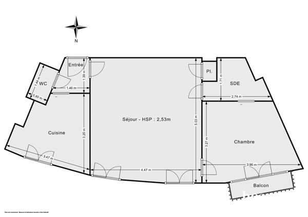 Appartement 2 pièces, 46,5 m² - Balcon et vue dégagée - ALESIA, Avenue Jean Moulin, Paris 14
