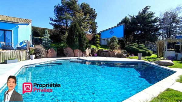 THIZY-LES-BOURGS (69240) Maison d'architecte avec vue 185 m², jardin 2000 m², piscine, garage, dépendances