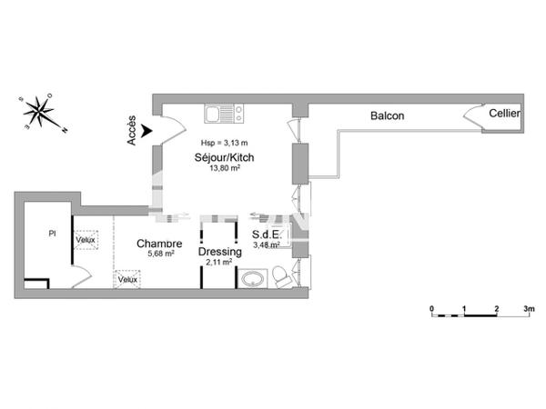 Location Appartement meublé 2 pièces 25.07 m² - 11 BIS RUE DE QUEVEN Toulouse 31000