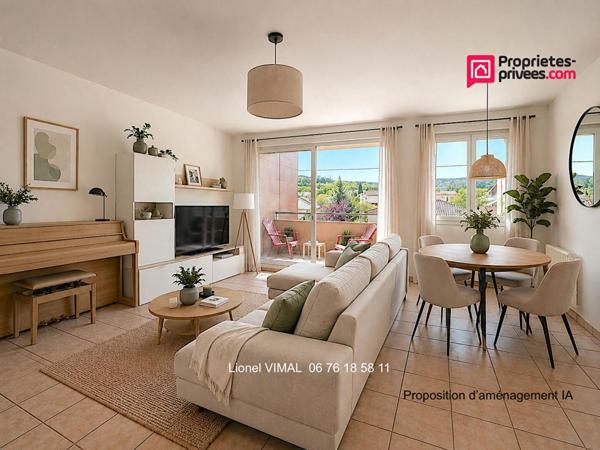 Appartement 2 pièces 46,5m2 avec balcon, garage et parking
