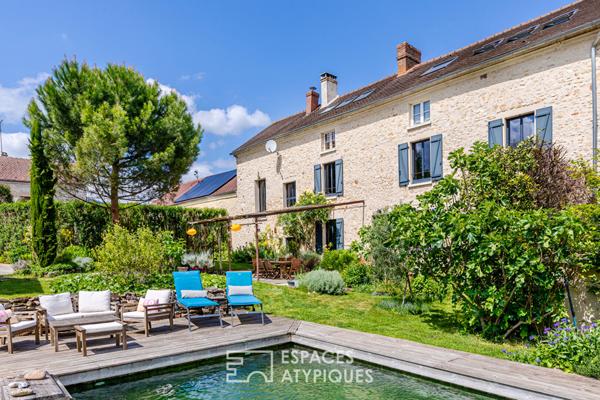 Maison en pierre, piscine, jardin bucolique et potentiel d’exception dans le Vexin