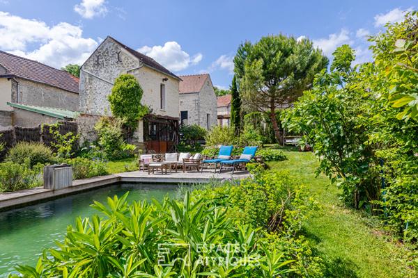Maison en pierre, piscine, jardin bucolique et potentiel d’exception dans le Vexin