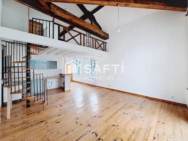 Joli appartement avec plein de charme avec sa charpente apparente