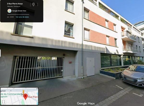 Parking à louer Rennes 35000 accès rue Pierre Amys 13 m²