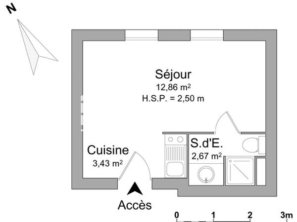 Location Studio 18.96 m² - 2 TER RUE DE CHATEAULIN Nantes 44000