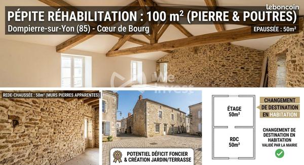 Fort potentiel de réhabilitation au cœur de Dompierre-sur-Yon