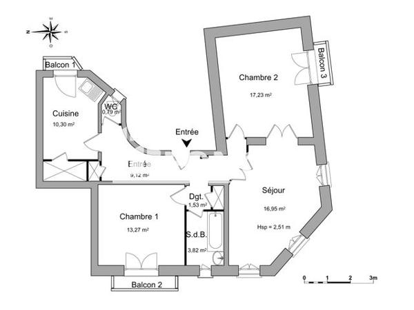 Location Appartement 3 pièces 73 m² - 3 RUE GUTENBERG Valence 26000