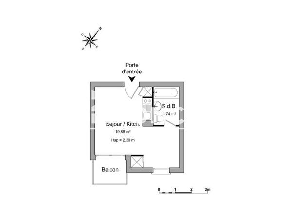 Location Studio 23.74 m² - 124 BLD NUNGESSER ET COLI Perpignan 66000