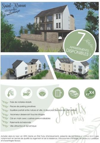 Appartement T2 à vendre  2 pièces - 60,83 m2 ST RENAN - 29