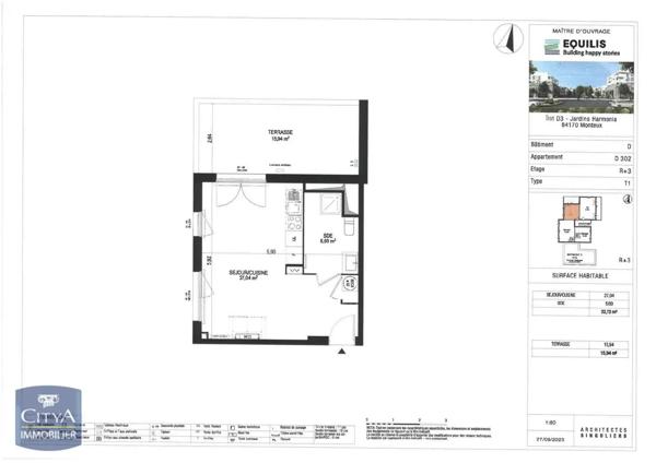 Appartement à louer 1 pièce 32.73m² Monteux (84170)
