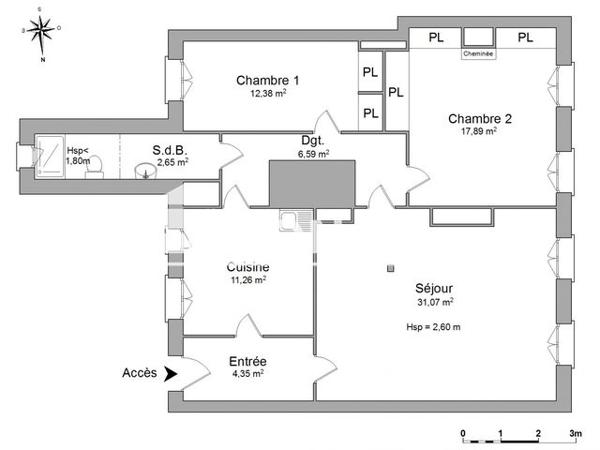 Location Appartement 3 pièces 86.19 m² - 12 RUE BICHAT Bourg En Bresse 01000