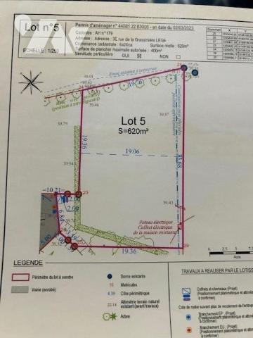 Centre de Legé terrain à bâtir viabilisé de 620 m²