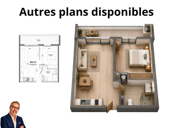 T2 avec terrasse et parking