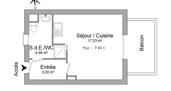 Location Studio 25.33 m² - Saint-brieuc 22000