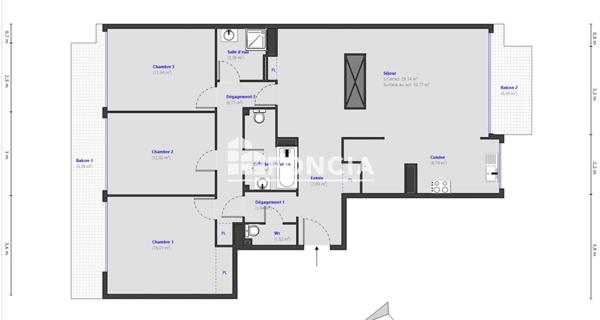 À vendre Appartement 4 pièces 102 m² - Nice 06200