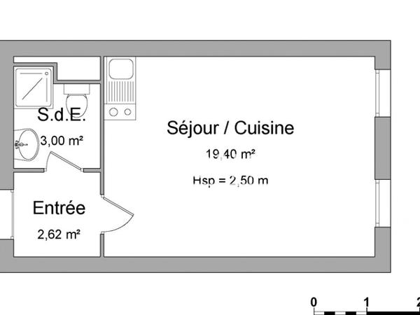 Location Studio 25.02 m² - 7 QUAI TURCKHEIM Strasbourg 67000