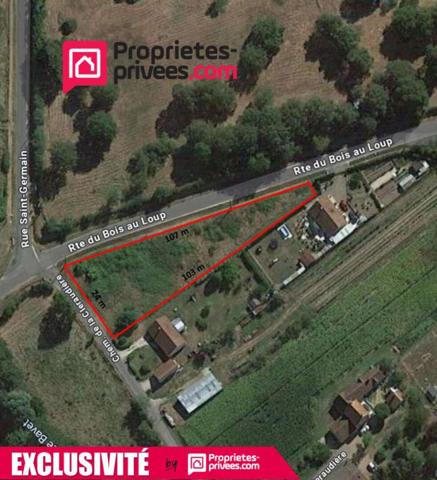 Terrain constructible de 1935 m² - 41700 Choussy