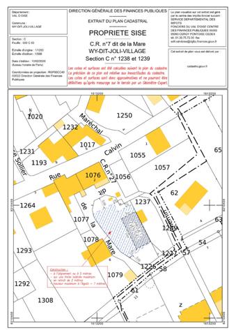 Terrain constructible de 448 m² - Wy-dit-Joli-Village