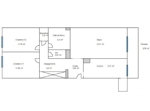 Appartement F3 à vendre  3 pièces - 67 m2 CAGNES SUR MER - 06