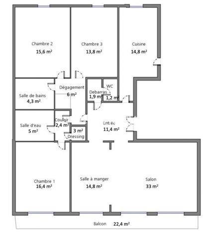 Appartement 5 pièces - 144 m² Bien prestige
