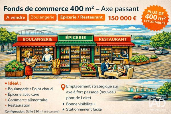 Restaurant à vendre 400 m² Jargeau