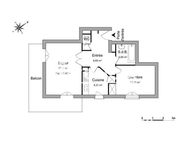 Location Appartement 2 pièces 48.26 m² - 27 AVENUE DE LA REPUBLIQUE Luisant 28600