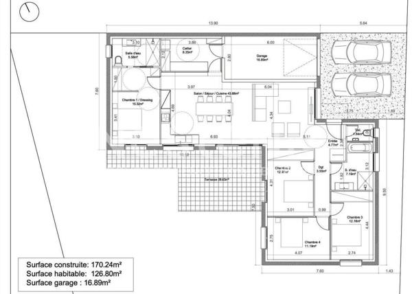 2 min Rochefort : Échillais Plain Pied Neuf 127 m² 4 chambres-Jardin-Garage