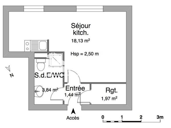 Location Studio 25.38 m² - 14-16 RUE MAURICE ROLLINAT Limoges 87000