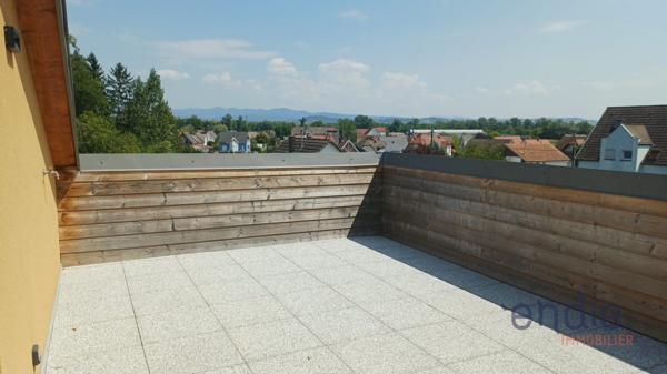 ROSENAU – Magnifique F2 de standing au dernier étage avec terrasse de 18,86 m²