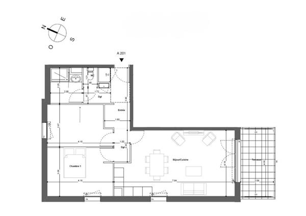 T3 66.10m², lumineux avec terrasse dans un parc paysager à Montfavet