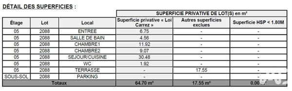 Appartement à vendre 3 pièces 64,7 m² Bezons