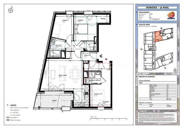 Appartement de 83,70 m²