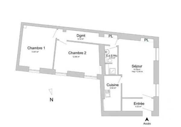 Appartement à vendre  3 pièces - 66,82 m2 BOURG LA REINE - 92
