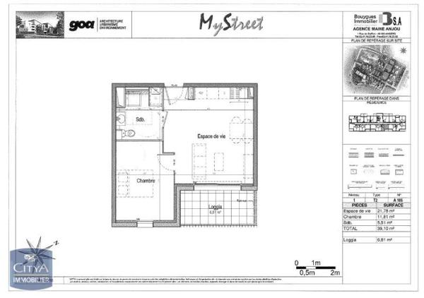 Appartement à louer 2 pièces 39.23m²