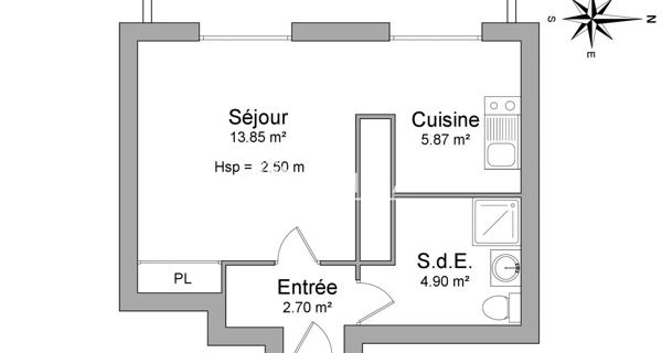 Location Studio 27.32 m² - Dijon 21000