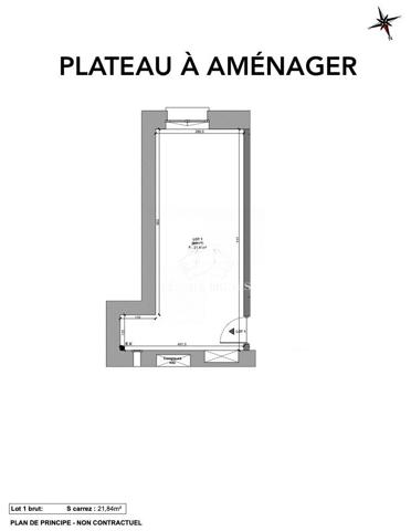 Lyon 2e – Studio – 27m² – Plateau à rénover