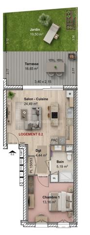 Appartement à vendre 2 pièces CUVRY (57)