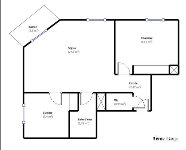 Appartement à vendre 3 pièces 56 m² Les Pavillons-sous-Bois