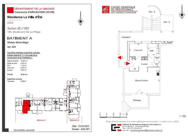 Appartement F2 à vendre  2 pièces - 35,81 m 2   ARCACHON  - 33