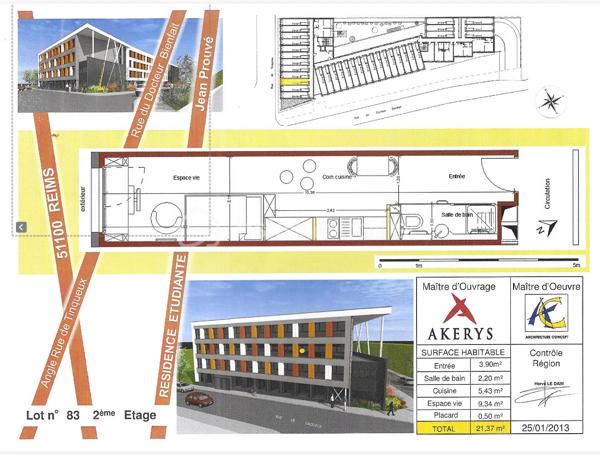 Au cœur de Reims, dans la résidence étudiante LOKORA, résidence d’architecte de 2014 au concept unique en Europe, investissez dans ce T1 de près de 22m2 situé au 2ème étage. Sous couvert d'un contrat de bail commercial avec la société LOKORA, ce bien génère un loyer garanti de 3.320€ HT par an (peu importe que le bien soit occupé ou non et peu importe que le locataire paye ou non son loyer). Rentabilité brute de 9,48%. Statut LMNP avec amortissement possible, ce qui vous permettra de ne pas payer d'impôts sur les revenus de votre location meublée. Ce bien sera parfait pour une constitution de patrimoine sécurisée et/ou un complément de revenus retraite garanti. Photos d'un bien type. A NE PAS LAISSER PASSER !!!

Renouvellement de bail proposé par l'exploitant avec baisse locative de 30%, non validé par les propriétaires à ce jour.