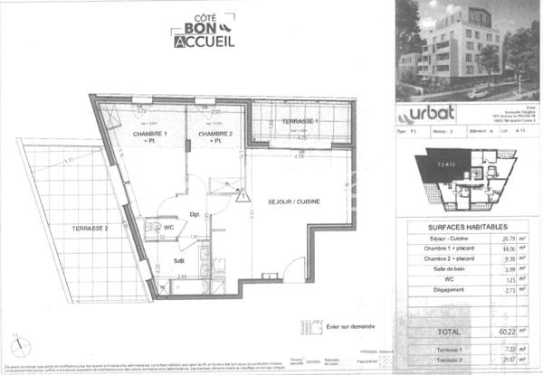 Appartement · Location Montpellier (34090) 3 pièces · 60m²